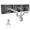 Mount-It! MI-2753 Triple Monitor Desk Mount w/ USB,USB-C & Audio Ports-Silver