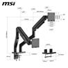 MSI MPG MT201R - RGB Single Monitor Stand Arm,  Supports 17-49" Screen and 44 lbs, VESA Compatible, Adjustable Heavy Duty Gas S