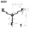 MSI PRO MT81D - Aluminum Dual Monitor Stand Arms, Supports 17-32" Screen and 17.6Ibs, VESA Compatible, Adjustable Desk Mount - 