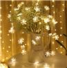 iCAN Indoor Snowflake LED Light chain 120cm long  with 10 LED snowflake in warm white LED - Battery Powered(Open Box)