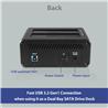 Vantec JX, USB 3.2 Gen1, Dual Bay Dock For SATA Drive, Clone Function