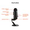 Blue Yeti Microphone (Blackout) | 16-Bit/48 kHz Resolution(Open Box)