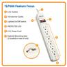 Tripp-Lite Protect It! Surge Suppressor - 6 Outlets, 6 ft Cord, 750 Joule (TLP606)