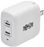 Tripp Lite USB-C Dual-Port Wall Charger, Compact Travel Size Folding P