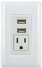 GE Dual USB 2.1 Amp 10W Charging In-Wall Receptacle Single Power Outlet - Rapid Charging White (25336)