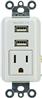 GE Dual USB 2.1 Amp 10W Charging In-Wall Receptacle Single Power Outlet - Rapid Charging White (25336)