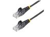 STARTECH 15FT BLACK SLIM CAT6 ETHERNET CABLE, SNAGLESS, 100W POE, UTP, LSZH, 28AWG BARE COPPER WIRE, SLIM RJ45 NETWORK PATCH CO