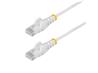 STARTECH 15FT WHITE SLIM CAT6 ETHERNET CABLE, SNAGLESS, 100W POE, UTP, LSZH, 28AWG BARE COPPER WIRE, SLIM RJ45 NETWORK PATCH CO