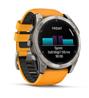 Garmin fenix 8 – 51 mm, AMOLED Sapphire, Titanium with Spark Orange/Graphite Silicone Band