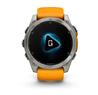 Garmin fenix 8 – 51 mm, AMOLED Sapphire, Titanium with Spark Orange/Graphite Silicone Band