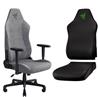 RAZER Iskur V2 X Gaming Chair, Grey Fabric + Gaming Chair Sleeve, Black/ Green