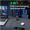 UGREEN Uno 65W USB C Charger, Nexode GaN Fast Charger Block 3-Port(Open Box)