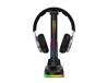 iCan  6-IN-1 Multi-function RGB Headset Stand | 4 Port Active Powered USB 3.0 HUB, Black