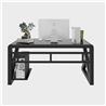 iCAN Modern Office Desk, 140*60*75cm, 7mm Tempered Glass Desktop, Black(Open Box)