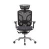 GTCHAIR Dvary Chromed Butterfly Office Chair, 3D Paddle Shift Control Arms, S3-L Mesh Headrest, 65mm Black PU Castors, Black.