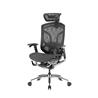 GTCHAIR Dvary Chromed Butterfly Office Chair, 3D Paddle Shift Control Arms, S3-L Mesh Headrest, 65mm Black PU Castors, Black.