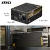 Alimentation modulaire complète MSI MEG Ai1600T PCIE5, 80+ TITANIUM 1600 W, câble 12 V-2 x 6, compatible ATX 3.1 et PCIE 5.1
