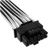 CORSAIR Premium Individually Sleeved 12+4pin PCIe Gen 5 Type-4 600W 12VHPWR Cable, Black/White